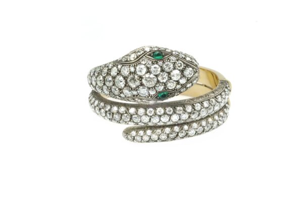 Antique Diamond and Gold Serpent Bracelet - Image 3