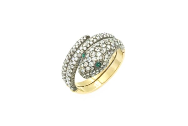 Antique Diamond and Gold Serpent Bracelet - Image 5