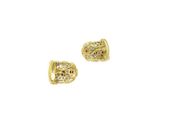 Cabochon Emerald, Sapphire, Ruby and Diamond Earrings - Image 3