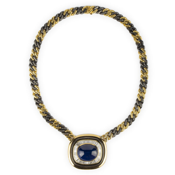 Bulgari Important Natural Cabochon Sapphire Chain Necklace