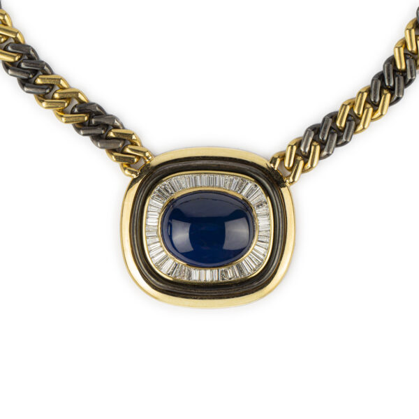 Bulgari Important Natural Cabochon Sapphire Chain Necklace - Image 3