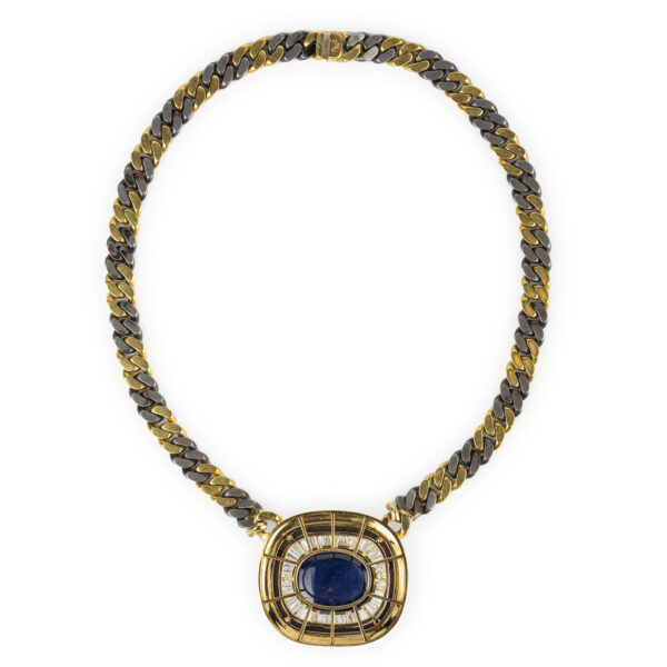 Bulgari Important Natural Cabochon Sapphire Chain Necklace - Image 4