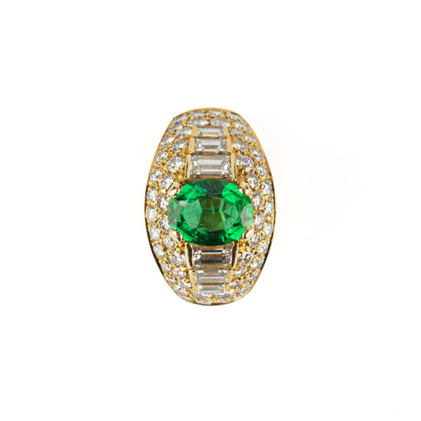 Bulgari Emerald and Diamond Trombino Ring - Image 2