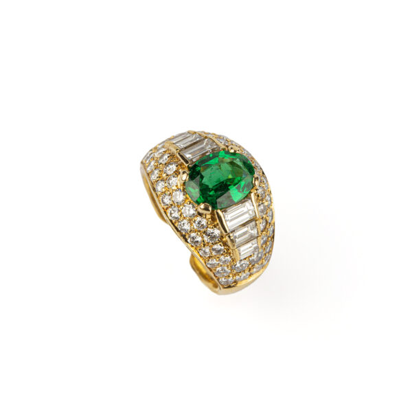 Bulgari Emerald and Diamond Trombino Ring - Image 3