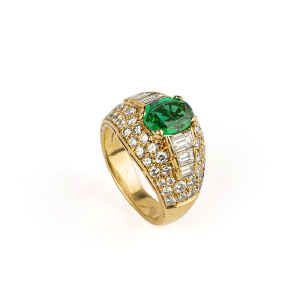 Bulgari Emerald and Diamond Trombino Ring - Image 4