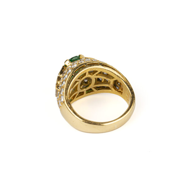 Bulgari Emerald and Diamond Trombino Ring - Image 5