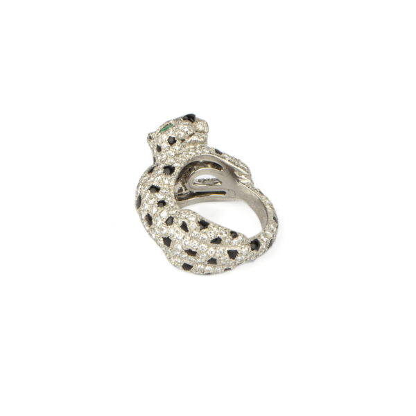 Rare Cartier Panther Diamond and Onyx Ring - Image 4