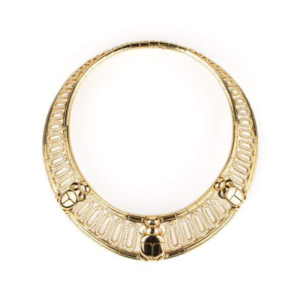 Cartier Rare Egyptian Revival Gold and Diamond Scarab Set - Image 2