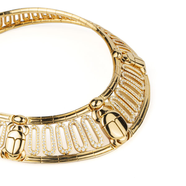 Cartier Rare Egyptian Revival Gold and Diamond Scarab Set - Image 3