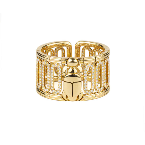 Cartier Rare Egyptian Revival Gold and Diamond Scarab Set - Image 7