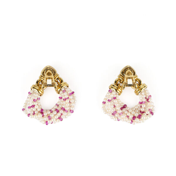 Bulgari Pearl and Sapphire Ear-Pendants - Image 2