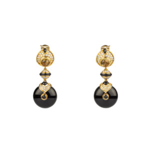 Marina B Pneu Ear-Pendants with Diamonds, Onyx and Citrines