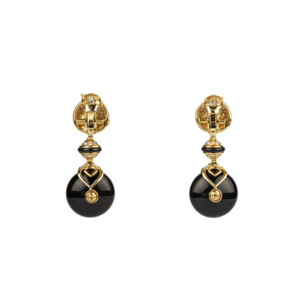 Marina B Pneu Ear-Pendants with Diamonds, Onyx and Citrines - Image 2