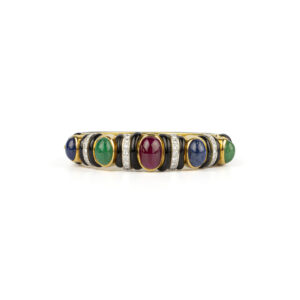 David Webb Sapphire Ruby Emerald Bracelet