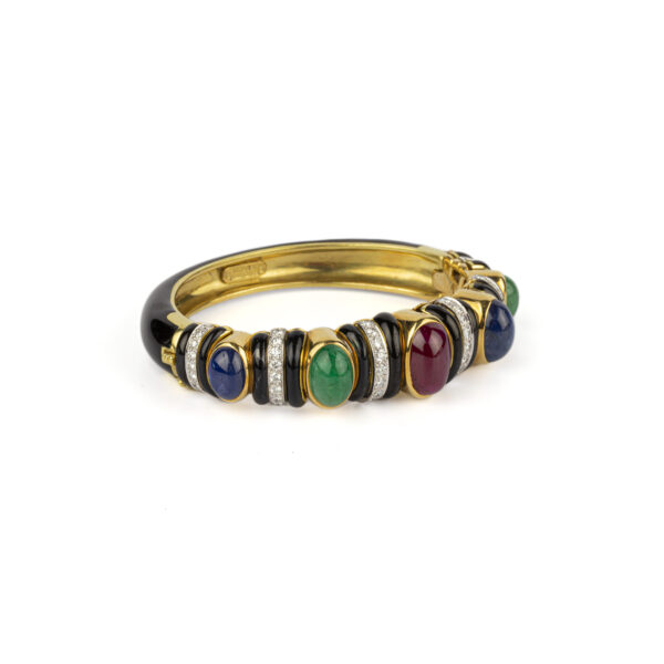 David Webb Sapphire Ruby Emerald Bracelet - Image 2