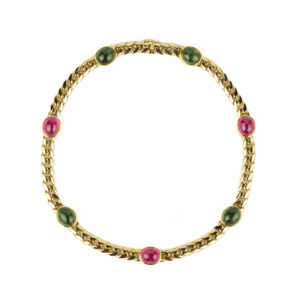 Bulgari Tourmaline and Gold Chain Necklace