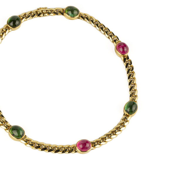 Bulgari Tourmaline and Gold Chain Necklace - Image 2