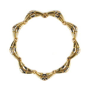 Bulgari Unusual Tri-color Gold Necklace