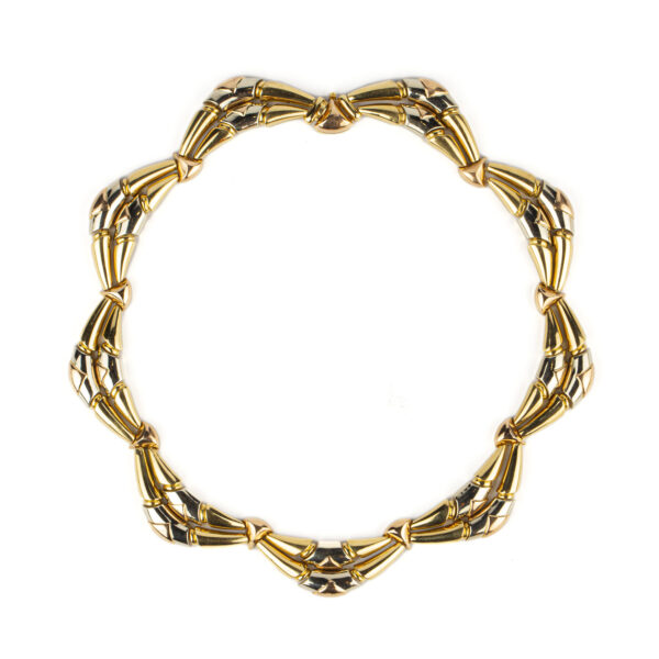 Bulgari Unusual Tri-color Gold Necklace