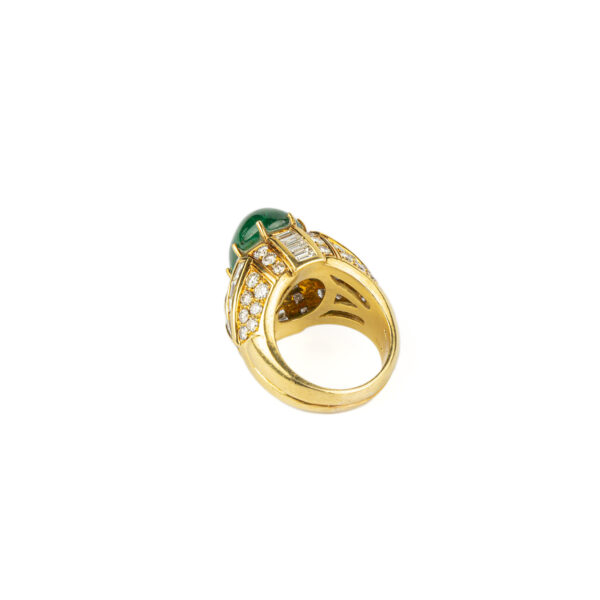 Giovane Cabochon Emerald and Diamond Ring - Image 2