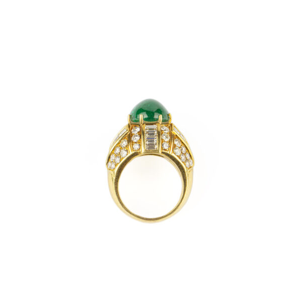 Giovane Cabochon Emerald and Diamond Ring - Image 3