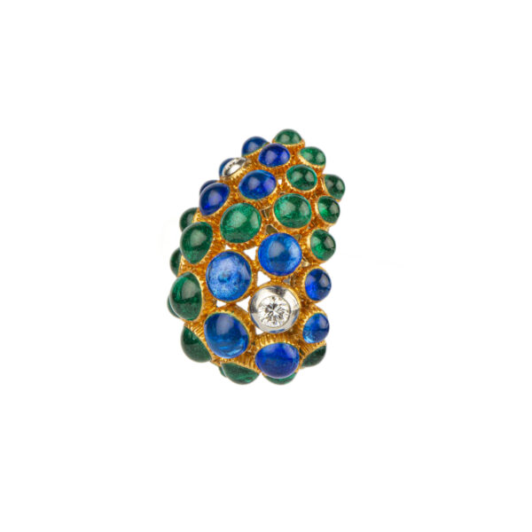 Rare Cartier Enamel and Gold Earclips - Image 2