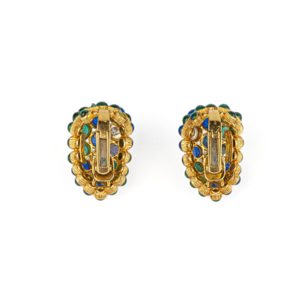 Rare Cartier Enamel and Gold Earclips - Image 3
