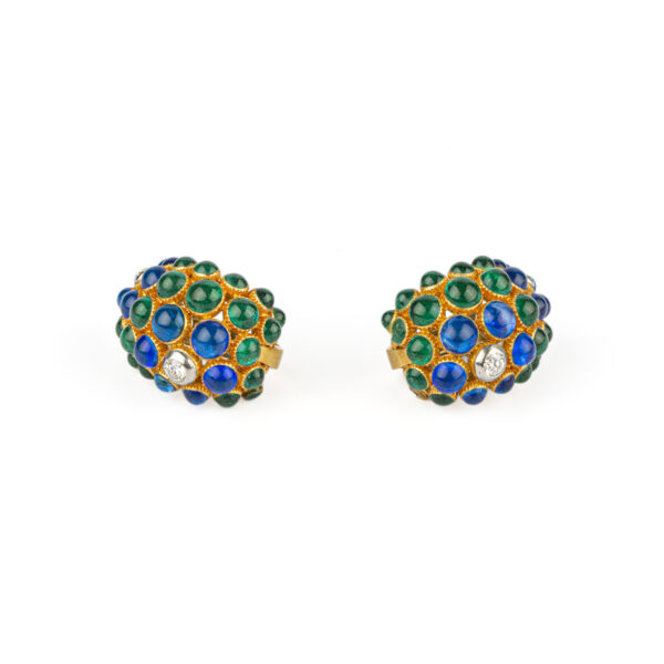 Rare Cartier Enamel and Gold Earclips - Image 4