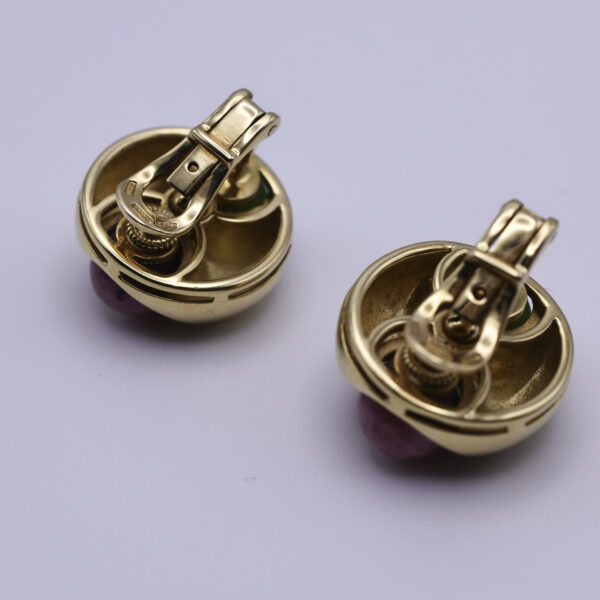 Bulgari Chrysophrase and 18k Gold Earclips - Image 3