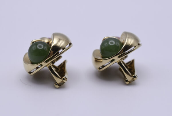 Bulgari Chrysophrase and 18k Gold Earclips - Image 2
