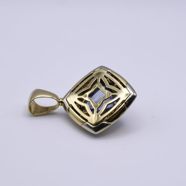 Bulgari 'Pyramid' Topaz Pendant in Two Tone 18k Gold - Image 4