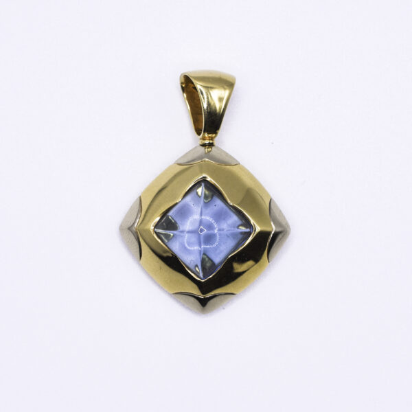 Bulgari 'Pyramid' Topaz Pendant in Two Tone 18k Gold - Image 3