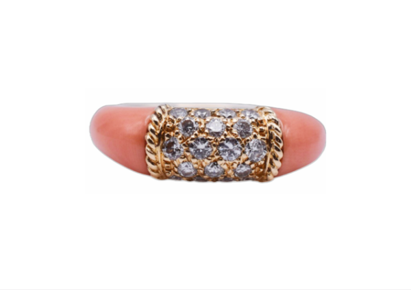 Van Cleef & Arpels Coral and Diamond "Philippine" Ring