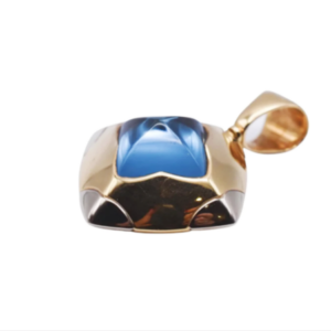 Bulgari 'Pyramid' Topaz Pendant in Two Tone 18k Gold