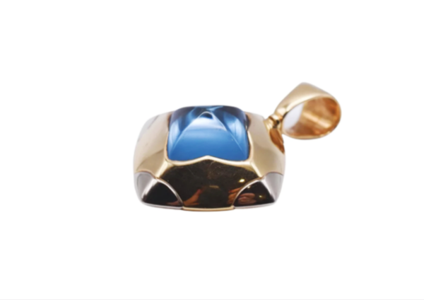Bulgari 'Pyramid' Topaz Pendant in Two Tone 18k Gold