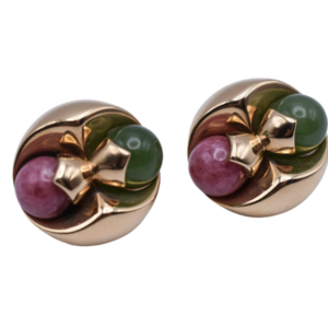 Bulgari Chrysophrase and 18k Gold Earclips