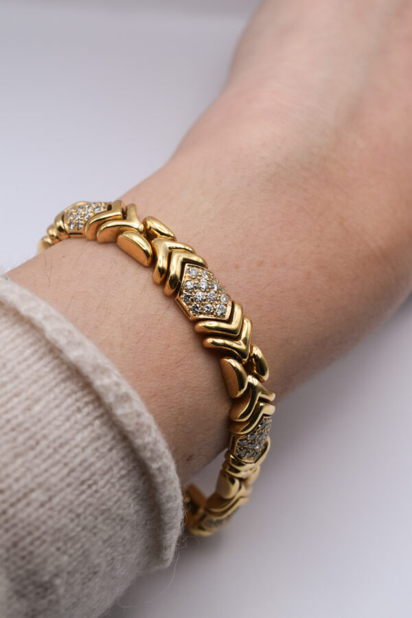 Bulgari Parentesi Diamond and Gold Bracelet, c. 1980 - Image 4