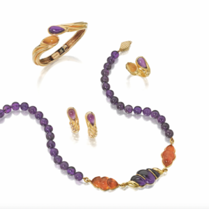 Gucci Amethyst and Citrine Gold Parure, c. 1980
