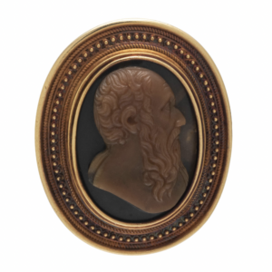 Castellani Etruscan Revival Hardstone Cameo Brooch, c. 1860