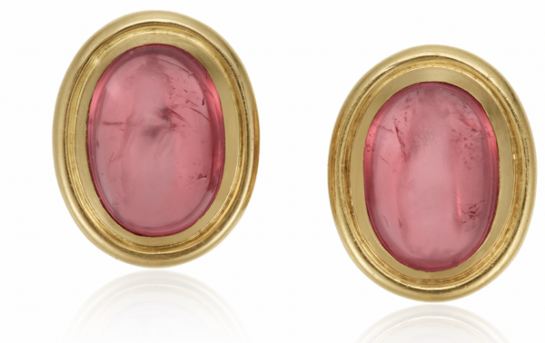 Bulgari Gold and Pink Tourmaline Earrings, c. 1970