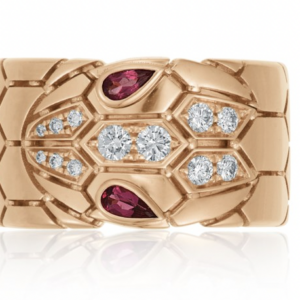 Bulgari Serpenti Rubellite and Diamond Ring , c. 1990