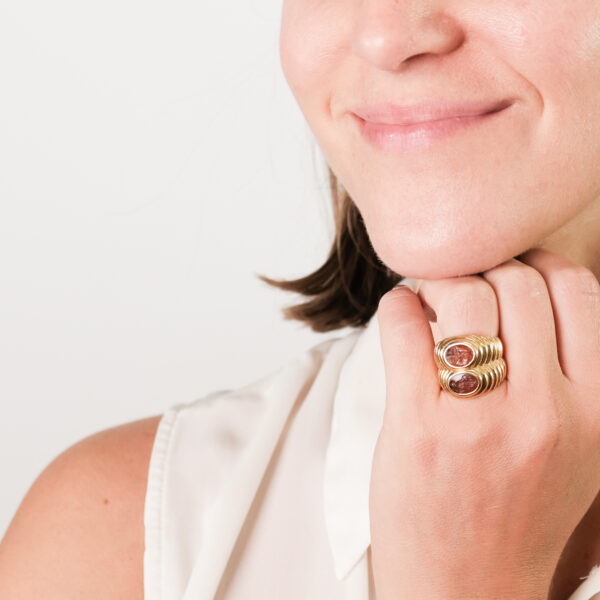 Bulgari Gold and Carnelian Intaglio 'Doppio' Ring, c. 1980 - Image 2