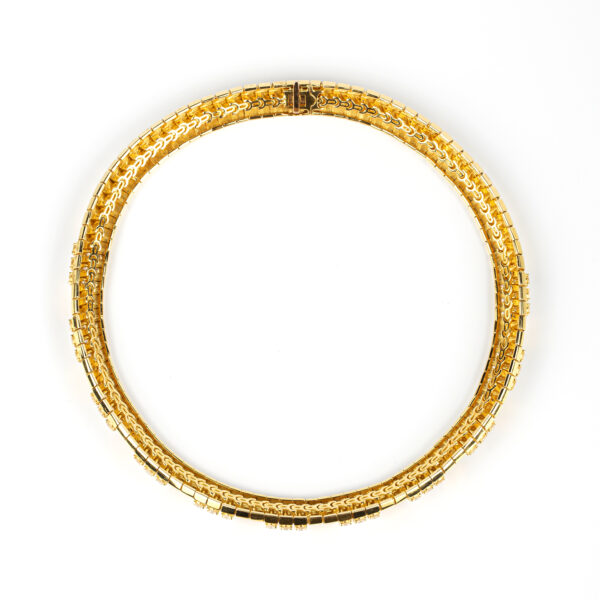 1970s Geometrical Diamond and Gold Necklace - Image 5