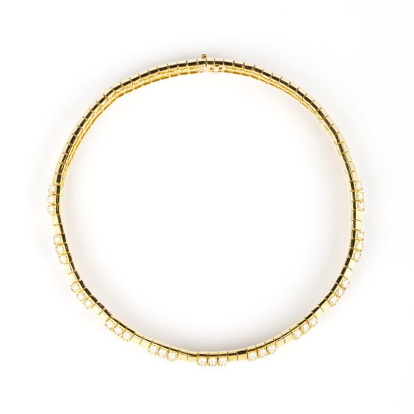 1970s Geometrical Diamond and Gold Necklace - Image 4