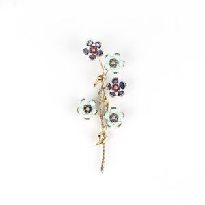 Grassi 'En Tremblant' Gold and Multi-Gem Brooch