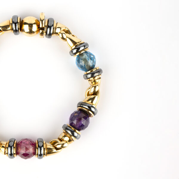 Bulgari Gancio Gold and Multi-Gem Bracelet - Image 2