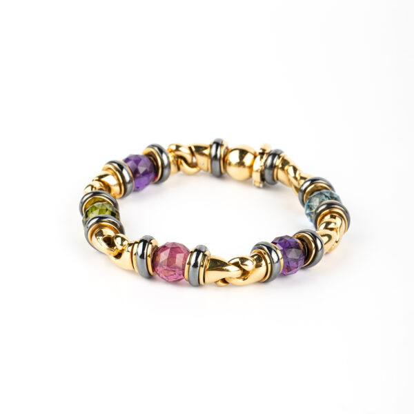 Bulgari Gancio Gold and Multi-Gem Bracelet - Image 3