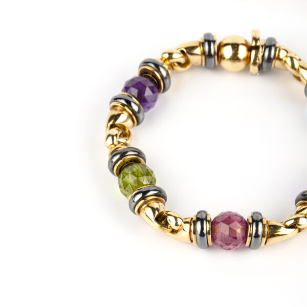 Bulgari Gancio Gold and Multi-Gem Bracelet - Image 4
