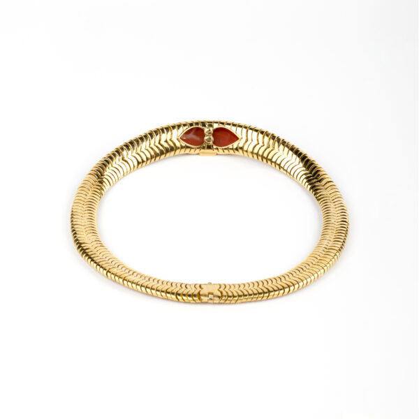 House of Tabbah Coral and Diamond Gold Necklace - Image 4