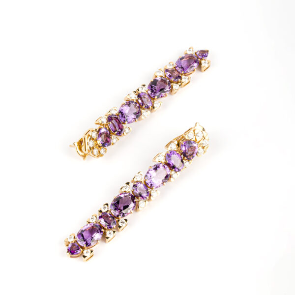 Marina B Diamond and Amethyst Floral Earrings - Image 4